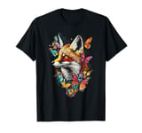 Fox Butterfly Forest Animal Colorful fox Colors T-Shirt