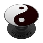 PopSockets Yin Yang Ying Yin-Yang symbole signe Yoga Méditation Blanc PopSockets PopGrip - Support et Grip pour Smartphone/Tablette avec un Top Interchangeable