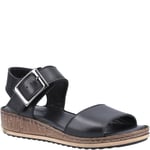 Hush Puppies Womens/Ladies Ellie Leather Wedge Sandals (Black) - Size UK 3