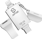 Mfi Clé Usb Pour Iphone 15/14/13/12/11, 128 Go Clé Usb C Lightning Iphone, Cle Usb Pour Ipad, Clé Lightning Usb Ipad, Clef Usb Iphone, Pendrive Pour Iphone, Clé Usb Lightning Compatible Andr[Q1470]