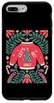 Coque pour iPhone 7 Plus/8 Plus Pull de Noël bohème festif en forme de canne à sucre d'orge floral