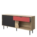 Sideboard 1 Drawer W/ Sliding Doors Living Room Furnicture, Oak