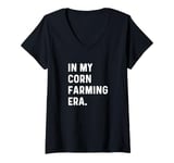 Womens In My Corn Farming Era - Farm Farmer Funny Field V-Neck T-Shirt