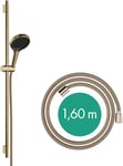 hansgrohe Rainfinity - Set de douche, Ensemble de douche avec douchette, barre de douche 90cm, flexible de douche textile Designflex 160cm et support, Pommeau de douche avec 3 jets, Bronze brossé