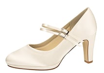 Rainbow Club Annette Bridal Shoes - Ladies, Pumps, Straps, Ivory, Simple, Comfortably Padded, Simple, Comfortably Padded, Satin - high Heels in Size 36 EU (UK 3)