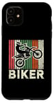 Coque pour iPhone 11 Retro Biker Motocross Dirt Bike Rider Moto Biker