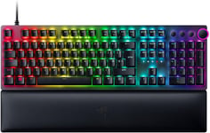 Huntsman V2 (Switches Rouges) - Clavier Gamer Optique pratiquement Sans Latence (Switches Optiques Linéaires et Silencieux, Touches en PBT Doubleshot, Re-Poignet) Clavier US | Noir