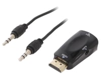 Adaptateur HDMI 1.4 prise male D-Sub 15pin HD femelle Jack 3.5mm femelle Full HD - sac