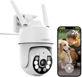 (Upgrade Version) 2K PTZ Camera Surveillance WiFi exterieure sans Fil, Camera IP WiFi, Suivi Automatique, Audio Bidirectionnel, PIR Détection de Mouvement, Vision Nocturne Couleur, IP66