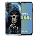 Cokitec Coque Renforcée pour Samsung Galaxy A05S Tete de Mort Doigt