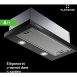 Klarstein - Hotte Aspirante 60cm, Hotte Aspirante Silencieuse, Hotte de Cuisine 60 cm en Acier avec Lampes led, Débit d'Air Puissant de 305 m³/h,