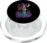 Enchanting Moonlit Night Pregnant Witch PopSockets PopGrip for MagSafe