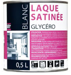 Peinture laque glycéro blanc satin travaux bâtiment 0.5l BATIR 1ER