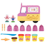 Play-Doh Peppa's Ice Cream Playset with Ice Cream Truck, Peppa and George Figures, and 5 Cans, 8.1 x 25.4 x 21.6 centimetres