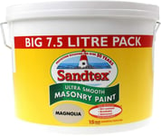 SANDTEX MAGNOLIA ULTRA SMOOTH MASONRY PAINT 7.5L QUALITY MASONRY PAINT VALUEPACK