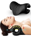 BLABOK Neck and Shoulder Relaxer,Portable Cervical Traction Device Neck Stretcher,Neck Posture Corrector Chiropractic Pillow for TMJ Pain Relief and Cervical Spine Alignment(Black)