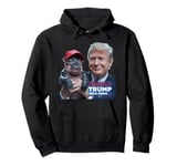 Moo Deng 24 Trump and the Hippo's Campaign Journey Pullover Hoodie