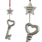 Premier 16cm Santa's Magic Key - Novelty Christmas Gift - Silver