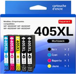 405XL Cartouches d'encre Compatible pour Epson cartouche 405 XL Remplacement pour Workforce WF-7830DTWF WF-4820DWF WF-3820 WF-7840DTWF 7835DTWF WF-4830DTWF 3825DWF WF-4825DWF Imprimante,5pack(Q394)