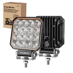 EverBrite Lot de 2 Phares de Travail LED 12V/24V, 6000K Projecteur LED Voiture 25W, Etanche IP66, Feux de Travail LED pour SUV, Voiture, Moto, Excavateur