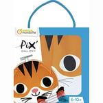 Avenue Mandarine KC118C - Kit broderie enfant Pix Gallery - Tambourin rond 13 cm - À partir de 6 ans - CHAT