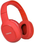 Toshiba Over Ear Wireless Headphones Red Bluetooth RZE-BT160H Padded Ear Cushion