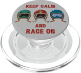 Casque rétro vintage, Go Kart Car Racing, Keep Calm & Race On PopSockets PopGrip pour MagSafe