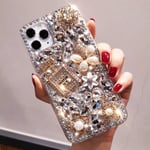 Bling Cases for iPhone 11 12 13 14 15 Pro Max Glitter Flower Diamond Phone Cover