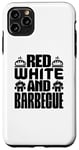 Coque pour iPhone 11 Pro Max Rouge Blanc et Barbecue - Amusant BBQ Lover