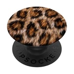 Cell Phone Button Pop Out Holder Brown Leopard Print Cute PopSockets PopGrip: Swappable Grip for Phones & Tablets