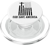 God Save America Sign,God American Flag Jesus Save America PopSockets PopGrip for MagSafe