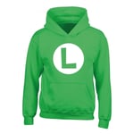 Unisex Hættetrøje Super Mario Luigi Badge Grøn 9-11 år