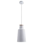 Paco Home Suspension Lampe Suspendue Salle À Manger Cuisine Scandinave Câble Textile 1,5 m Raccourcissable Montage Simple E27, Couleur: Bois blanc, Type de lampe: Design I