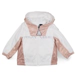 MONCLER ENFANT Contrast Panel Zip Hooded Jacket White Pink 9 Months NEW RRP 205