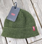 LEVI STRAUSS Dark Army Green Dockyard BEANIE HAT UNISEX  *MADE IN ITALY* LEVI'S