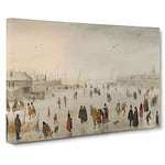 Winter Scene On The Ice Vol.1 By Hendrick Avercamp Canvas Print for Living Room Bedroom Home Office Décor, Wall Art Picture Ready to Hang, 30 x 20 Inch (76 x 50 cm)