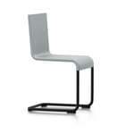 Vitra - .05 Chair, Stacking, Grey Shell, Powder-coated Black Base, Felt Glides for Hard Floor - Ulkona käytettävät ruokailutuolit - Maarten Van Severen - Harmaa - Metalli/Vaahto