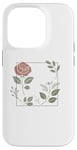 Coque pour iPhone 14 Pro Rose florale botanique, style minimaliste, roses d'amour