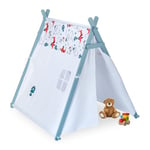 Relaxdays Tente de Jeu Enfants, Motif Chiens, tipi pour Enfants, HxLxP : 130x111x137 cm, intérieur, Blanc Turquoise