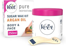 Veet Pure Inspirations Hair Removal Sugar Wax Kit Argan Oil 250ml