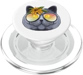 Summer British Shorthair Tropical Holiday Summer Beach PopSockets PopGrip for MagSafe