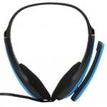 Blue Casque filaire avec microphone, casque universel, réduction du bruit, écouteur pour ordinateur, PC, ordinateur portable, appels vocaux, jeux, 3.5mm ""Nipseyteko