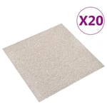 vidaXL Textilplattor 20 st 5 m² 50x50 cm ljusbeige Beige