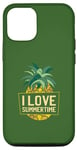 Coque pour iPhone 14 J'aime l'été - Ananas graphique vacances d'été