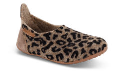 Bisgaard Tøfler Leopard  - Str. 22 - Ull/gummi/wool