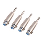 Connecteur Adaptateur Xlr Femelle Vers St&eacute;R&eacute;O 6.35mm 1/4 "", 4 Pi&egrave;Ces, 3 Broches, Pour Microphone Audio, Adaptateur De Micro