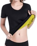 Fitness Tank Top Woman Slimming and Slimming Sauna Effect - Slim Fit Bodice for Perfect Silhouette and Flat Belly in Neoprene (Color : Black, Size : XXL)