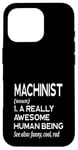 Coque pour iPhone 16 Pro Définition de machiniste amusante Magasin d'outils de machines-outils