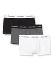 Calvin Klein Boxers Taille Basse Lot de 3 Homme Coton-Élasthanne, Multicolore (White/B&W Stripe/Black), M