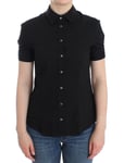 JOHN GALLIANO Shirt Black Cotton Stretch Shortsleeve Blouse IT42/US8/ M